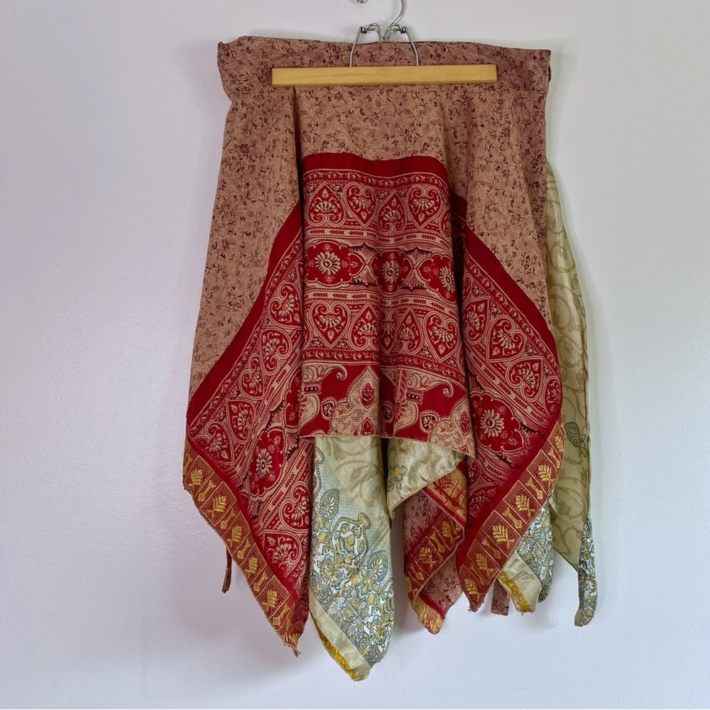 Bohemian Red Wrap Skirt